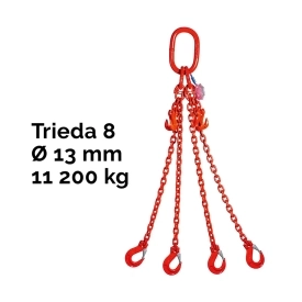 Reťazový záves,oko-4 hák, skracovač, nosnosť 11 200/8 000 kg, G8-13, Certifikát